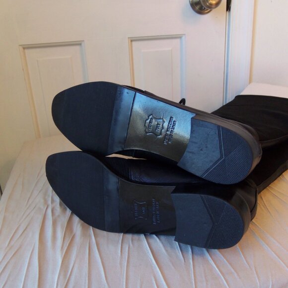 Stuart Weitzman Tall Leather and Gore Tex Black Boots With Lacing sz 8.5 - Picture 10 of 14